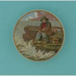 The Fisher Boy (341) pot lid, pot lids, potlid, potlids, prattware