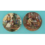 Fair Sportswoman (250) and A Pair (252) (2) pot lid, pot lids, potlid, potlids, prattware