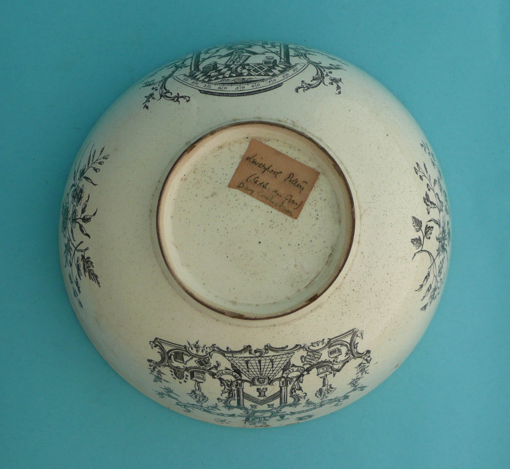 Admiral Sir G. Bridges Rodney: a creamware bowl printed in black with a named portrait and on the - Image 4 of 4