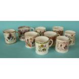1911 Coronation: nine various mugs (9) commemorative, commemoratives, commemorate, royal