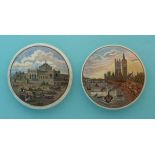 Philadelphia Exhibition 1876 (147) and Thames Embankment (197) (2) pot lid, pot lids, potlid,