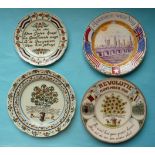World Wars: A Delft plate for November 1918 and three for the Second War (4) commemorative,