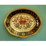 Duke of Clarence: a fine quality oval serving dish decorated in colours and gilt with the crown of a