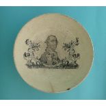 Admiral Sir G. Bridges Rodney: a creamware bowl printed in black with a named portrait and on the