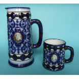 Victoria’s Jubilee: a matching moulded jug and mug by Doulton Burslem printed with sepia portraits