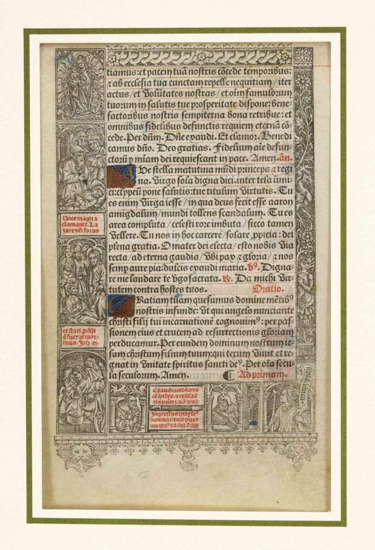 Großes Konvolut von 36 reich illustrierten Stundenbuch-Blättern, Frankreich um 1500, - Bild 2 aus 4