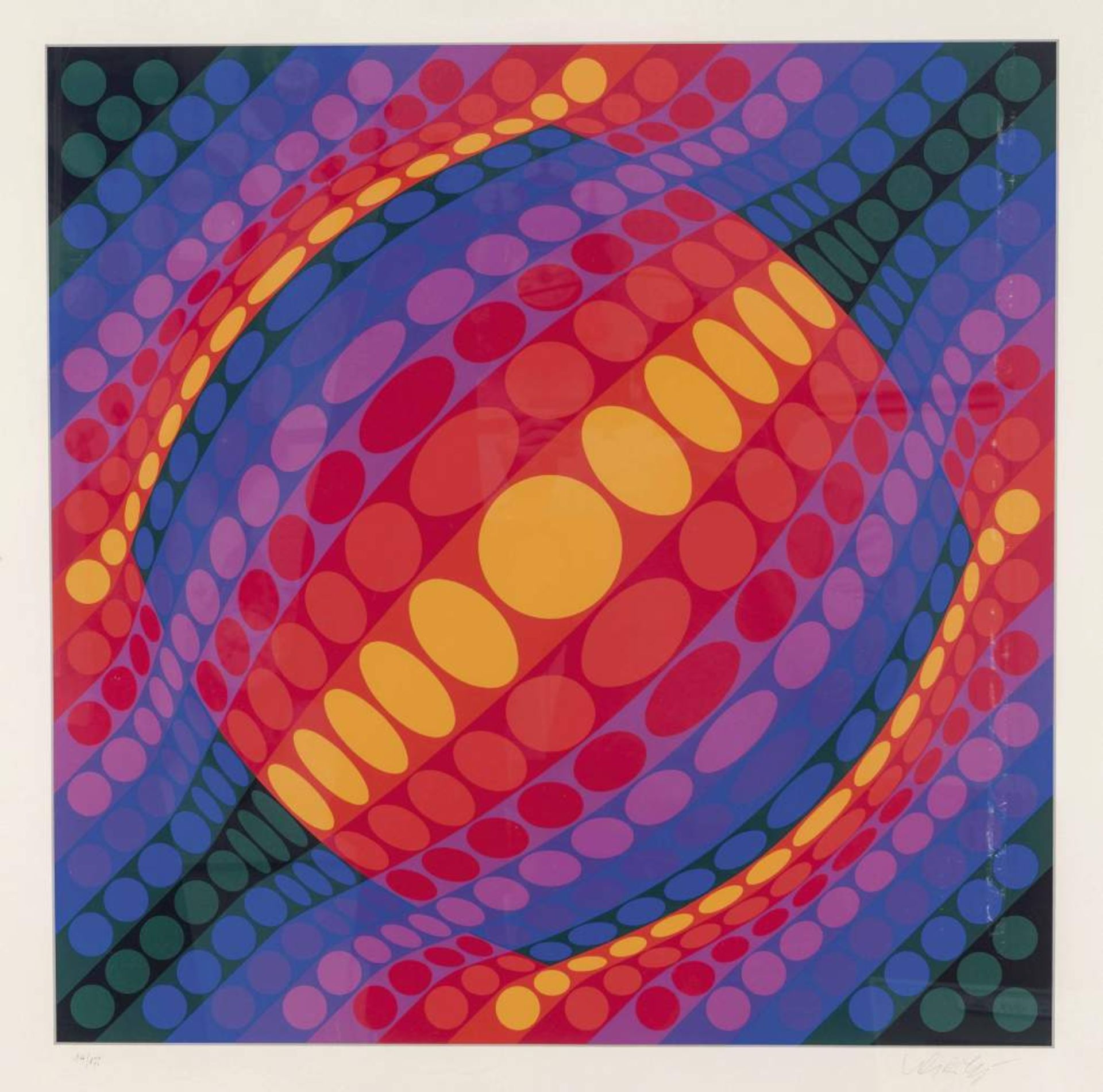 Victor Vasarely (1906-1997), Op-Art Komposition, Farbsiebdruck, u. re. handsign., u. li.num. 14/175,