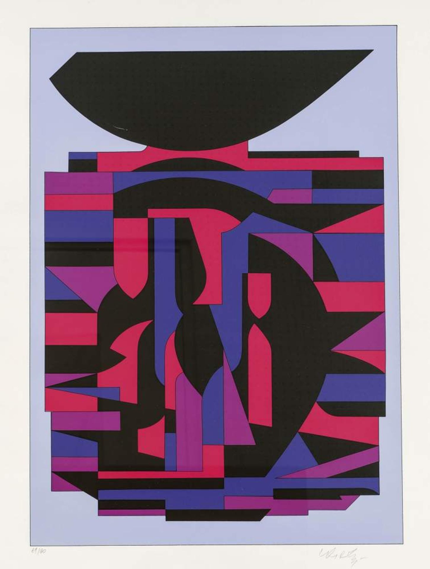 Victor Vasarely (1906-1997), Op-Art Komposition, Farbsiebdruck, u. re. handsign., u. li.num. 81/