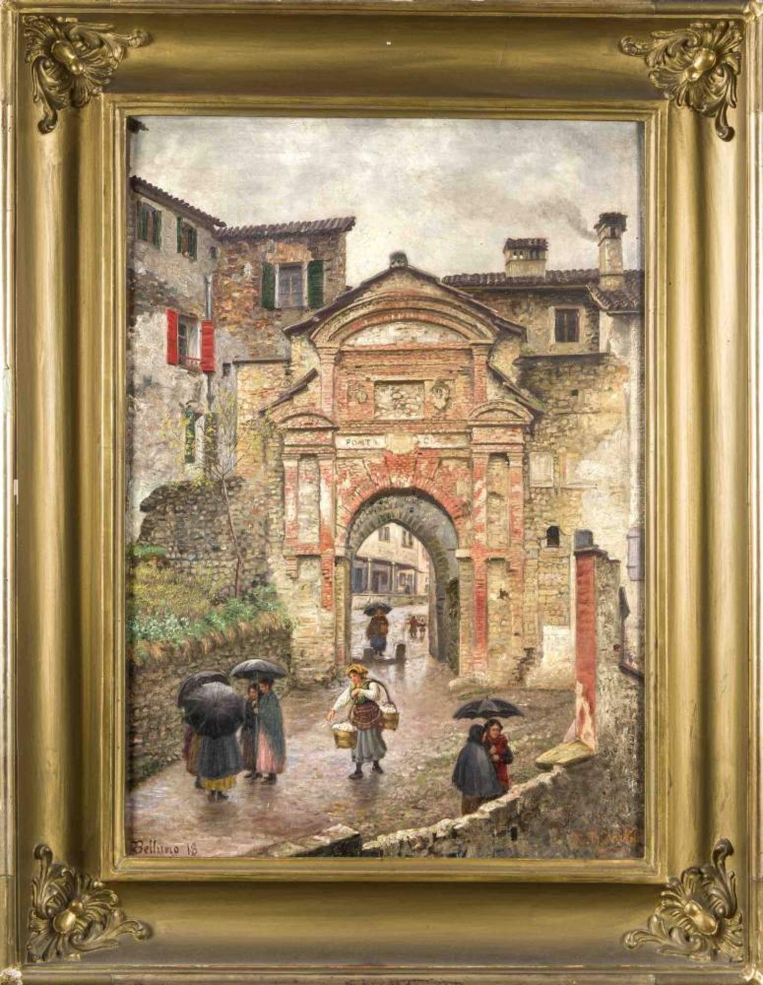 Robert Hugo Jäckel (1872-1952), österreichischer Maler, Ansicht der norditalienischenStadt Belluno