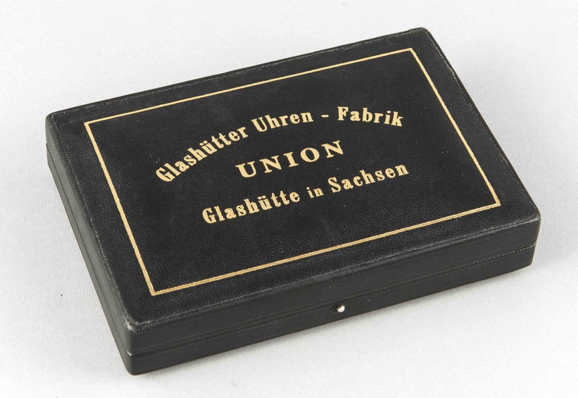 Glashütter Uhrenfabrikation Union, Glashütte bei Dresden Herrensprungdeckeltaschenuhr GG585/000, - Bild 4 aus 5