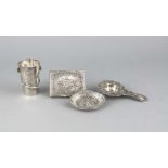 Konvolut von vier Kleinteilen, 20. Jh., Silber verschiedene Feingehalte, Becher, China,konische