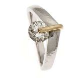 Designer-Altschliff-Diamant-Ring Platin 950/000 und GG 750/000 mit einemAltschliff-Diamanten 1,20 ct