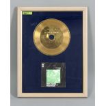 Pink Floyd, Free Four, Single Acetate 1972 GER, Deutscher Gold Single Award (vergoldetesMetall-