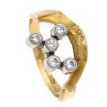 Lapponia Brillant-Ring GG/WG 750/000 mit 5 Brillanten, zus. 0,25 ct TW/VS, RG 55, 5,5 g