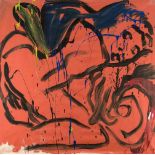Peter Robert Keil (*1942), dt. Maler der sogenannten 'Neuen Wilden', 'Quappi Extrageil',Acryl auf