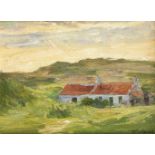 Hermann Lasch (1861-1926), Düsseldorfer Landschaftsmaler, sommerliche Landschaft mitBauernhaus, Öl/