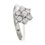 Brillant-Ring WG 585/000 mit 7 Brillanten, zus. 0,78 ct W/SI-PI, RG 61, 3,0 g