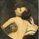 Anonymer Maler Anfang 19. Jh., Paar in inniger Umarmung, Kopie nach älterem Vorbild,Bildausschnitt