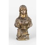 A. Lusardi, Bildhauer um 1900, weibliche Büste mit Tambourin, patinierte Bronze,schauseitig sign. u.