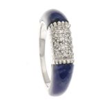 Christ Lapislazuli-Brillant-Ring WG 585/000 mit 2 Lapislazulielemente und Diamanten, zus.0,10 ct W/