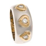 Brillant-Ring WG/GG 750/000 mit 3 Brillanten, zus. 0,15 ct TW/VS, RG 56, 11,7 g