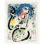 Marc Chagall (1887-1985), Farblithographie 'Ma Vie', Selbstportrait mit gelbem Esel,M.282,