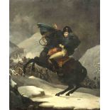 Historienmaler 1. H. 19. Jh., Napoleon bei der Überquerung der Alpen am Großen SanktBernhard. In der