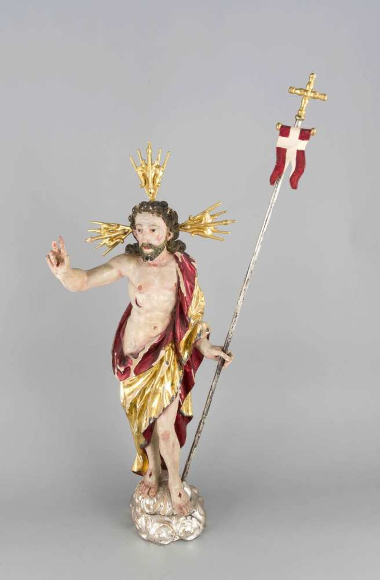 Bildhauer d. 20. Jh., Auferstehungschristus, Standfigur im barocken Stil des segnendenChristus mit