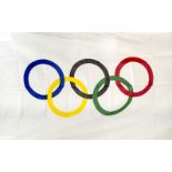 Olympische Spiele 1972, Olympiafahne, offizielle, große, farbig bedruckte Fahne (140 x 200cm), mit