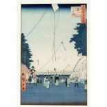 Ando Hiroshige (1797-1858), Farbholzschnit 'Kasumigaseki' aus der Folge '100 Ansichten vonEdo', im