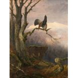 Karl W. Wenzel (1889-1947), dt. Jagdmaler, große Landschaft mit Auerhahn, Öl/Lwd., u. re.sign.,