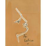 Jean Cocteau (1889-1963), große Farblithographie eines stilisierten Profils, u. re. imStein sign.,