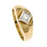 Brillant-Ring GG/WG 585/000 mit einem Brillanten 0,22 ct W/SI, RG 66, 8,0 g