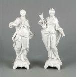 Zwei Allegorien, KPM Berlin, vor 1945, 1. W., weiß, Frauenfiguren als Allegorien derKünste, best.,