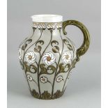 Jugendstilkanne, Villeroy & Boch., Mettlach, um 1900, Feinsteinzeug, Modellnr. 2098,bauchige Kanne