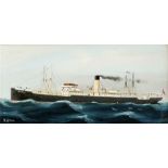 H. Crane, englischer Marinemaler, Schiffsportrait der SS Ormiston, ein schottischesDampfschiff von
