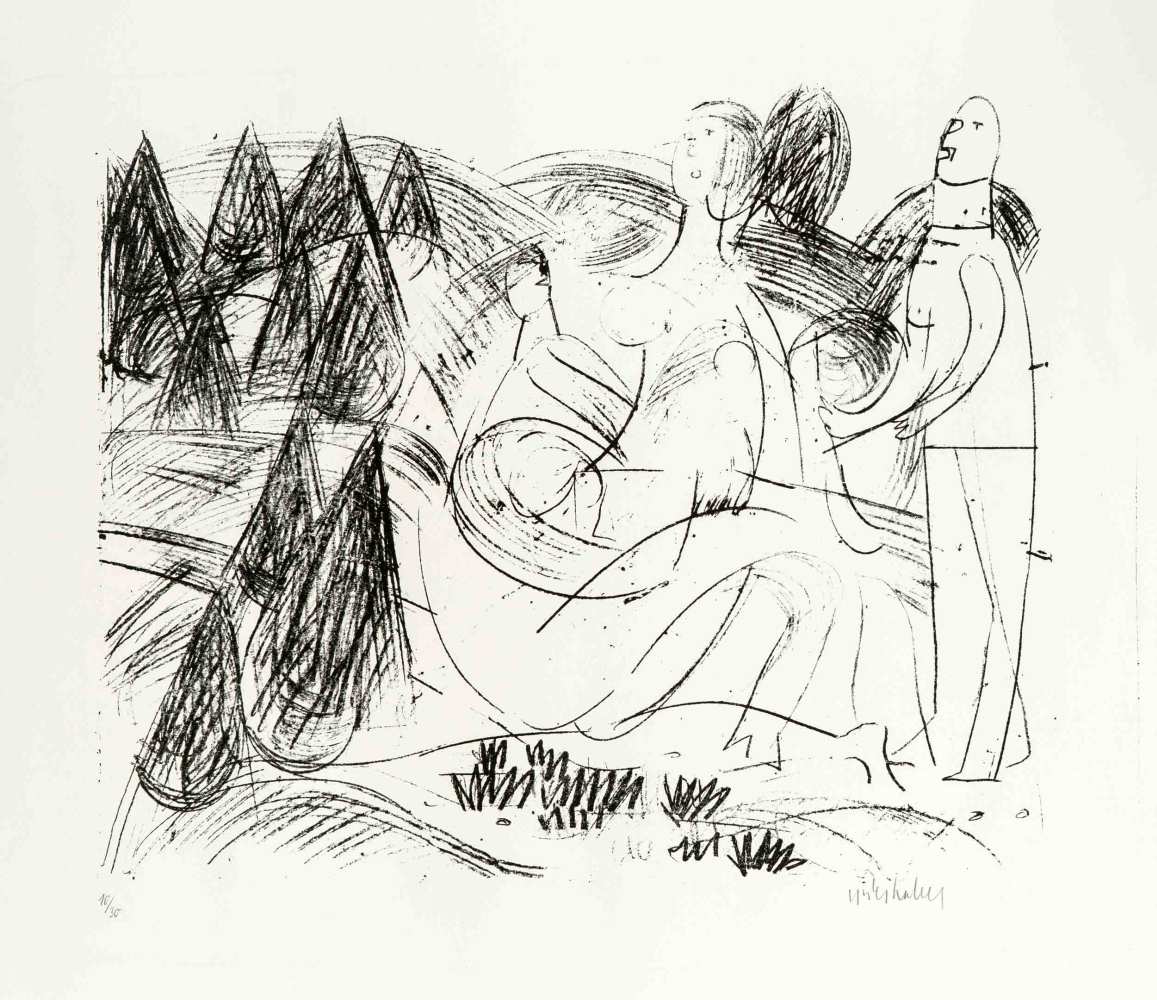 HAP Grieshaber (1909-1981), 'Litho IX', Lithographie in Schwarz, u. re. handsign., u. li.num. 10/30,