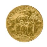 Seltener Gold-Dukat 1725, Zellerfeld, Braunschweig, Ref. Walter 2361, Friedberg 696, mitleichter