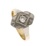 Altschliff-Diamant-Ring GG/WG 585/000 mit einem Altschliff-Diamanten 0,20 ct W/SI, RG 50,3,4 g