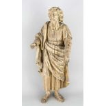 Holzbildhauer um 1700, Standfigur Moses', Lindenholz vollplastisch geschnitzt, versogehöhlt,