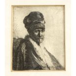 Rembrandt Harmenszoon van Rijn (1606-1669), Portrait eines Mannes mit hoher Mütze(Rembrandts