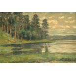 Max Jablonski (1880-1940), märkischer See, impressionistisch charakterisierte Landschaftdes Berliner