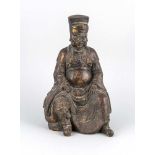 Chinesischer Bildhauer d. 19. Jh., Figur eines Beamten, bronzierter Metallguss mitpartieller