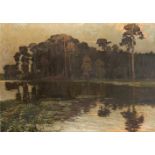 Ernst Kolbe (1876-1945), dt. Maler und Grafiker, großer, märkische See, Öl/Lwd., u. re.sign., 109