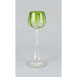 Jugendstil-Weinglas, Ludwig Moser, Karlsbad, um 1910, runder Stand, sich verjüngenderStiel,