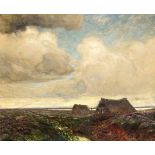 Franz Hoffmann-Fallersleben (1855-1927), Torfhütten im Neuenburger Moor, Öl/Lwd., u. re.sign. u.