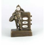 Bronze-Plastik, 'Kalender mit Pierrot', Tereszczuk, Peter, Wybudow/Ukraine 1875 - 1963Wien,