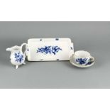 Kaffee-Set, 4-tlg., Meissen, Marken nach 1950, Dekor Blaue Blume in Aquatintablau, FormNeuer