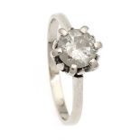 Brillant-Ring WG 585/000 mit einem Brillanten 1,0 ct l.get.W/PI, RG 54, 2,9 g