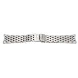 Breitling Uhrenarmband Navitimer Stahl mit Faltschließe und SI-Bügel, B. 22 mm, L. 17 cm,71,5 g